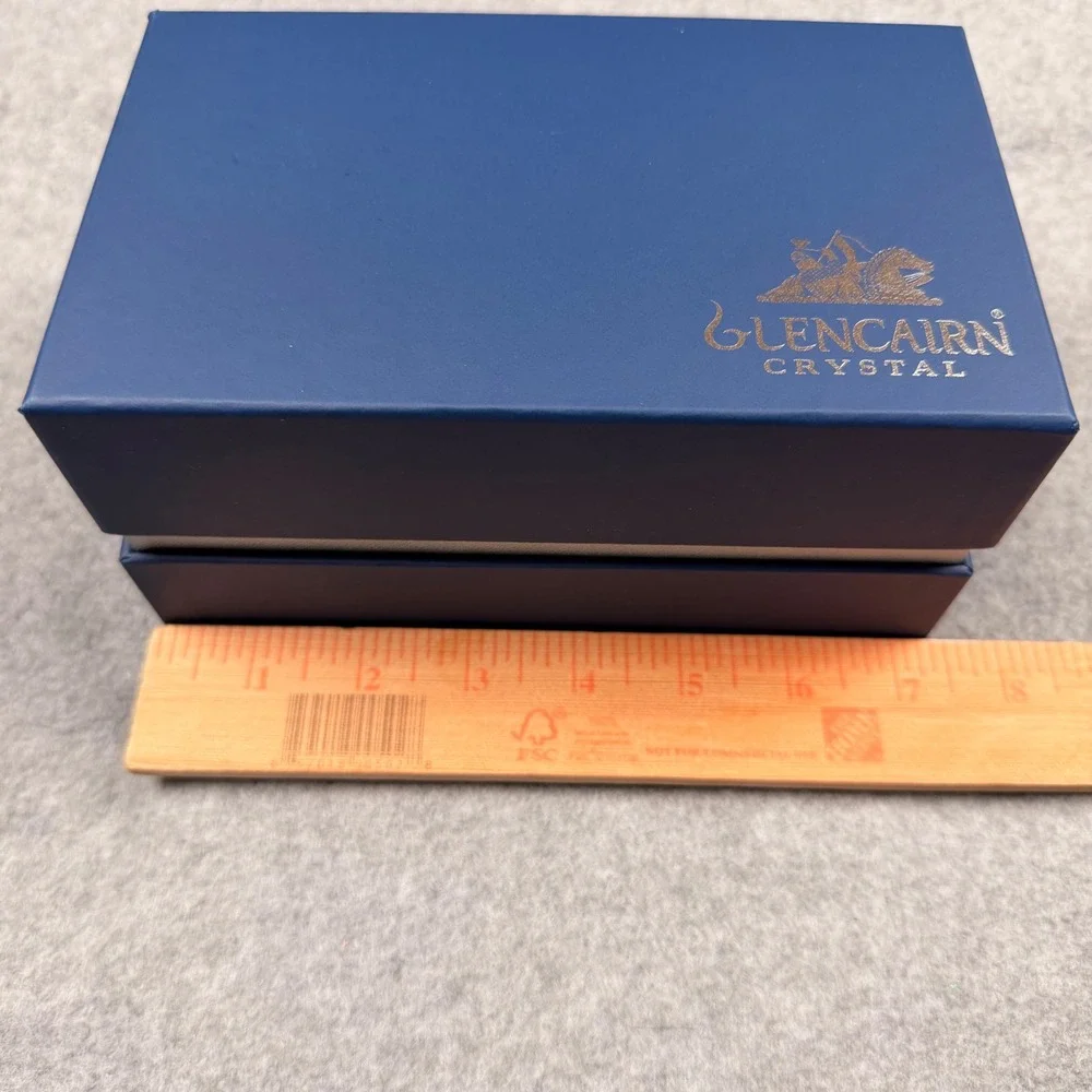 Glencairn Crystal Navy Blue Double Glass Presentation Box Empty Satin Lined